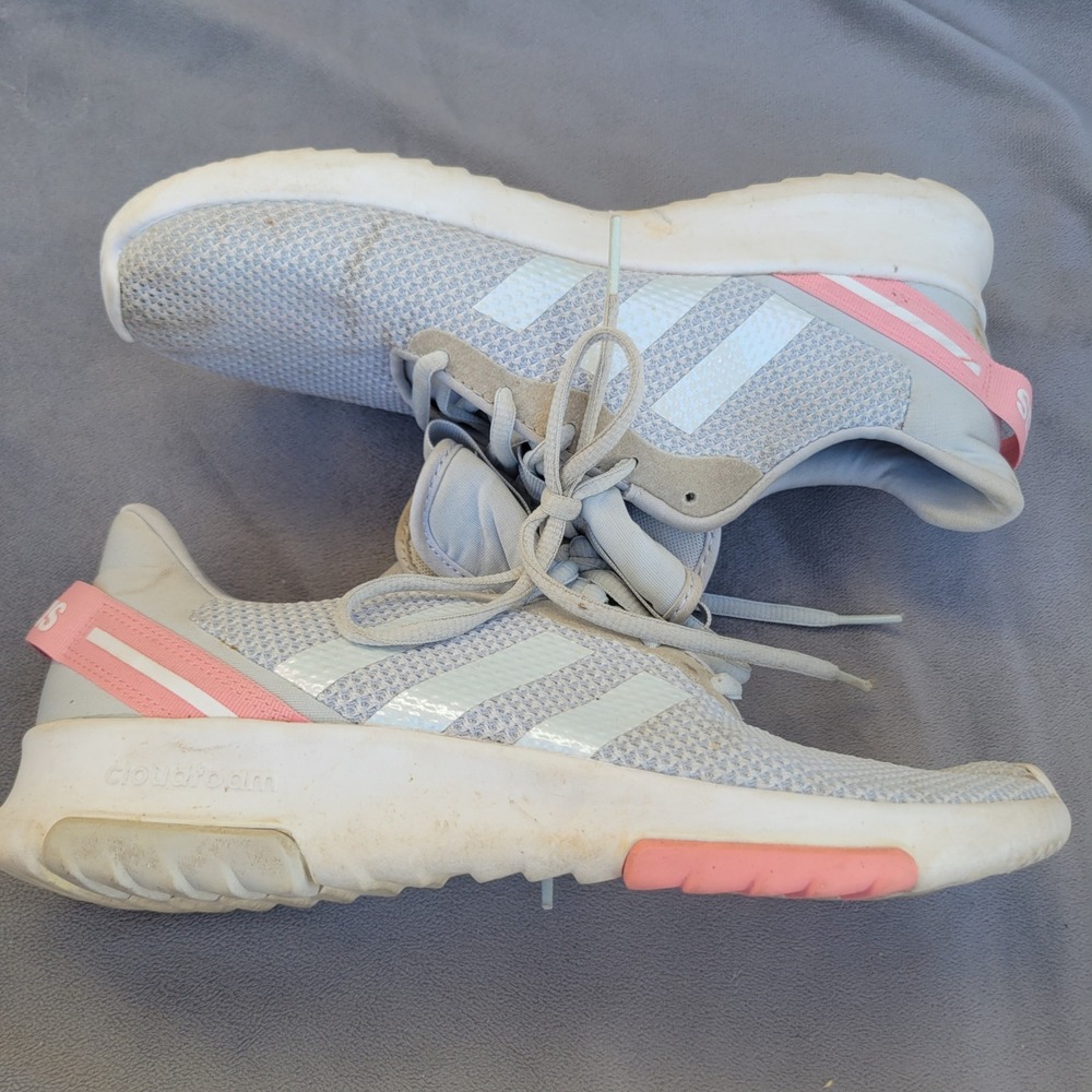Adidas Cloudfoam Pure 2.0 Grey Pink‎ Women's Running Shoes GZ5250 Size 6.5